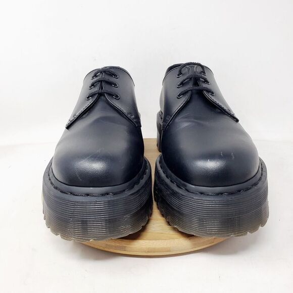 Dr Martens Quad Mono Shoes Womens 9 Vegan 1461 Platform Punk Goth Chunky Lug - Picture 3 of 14